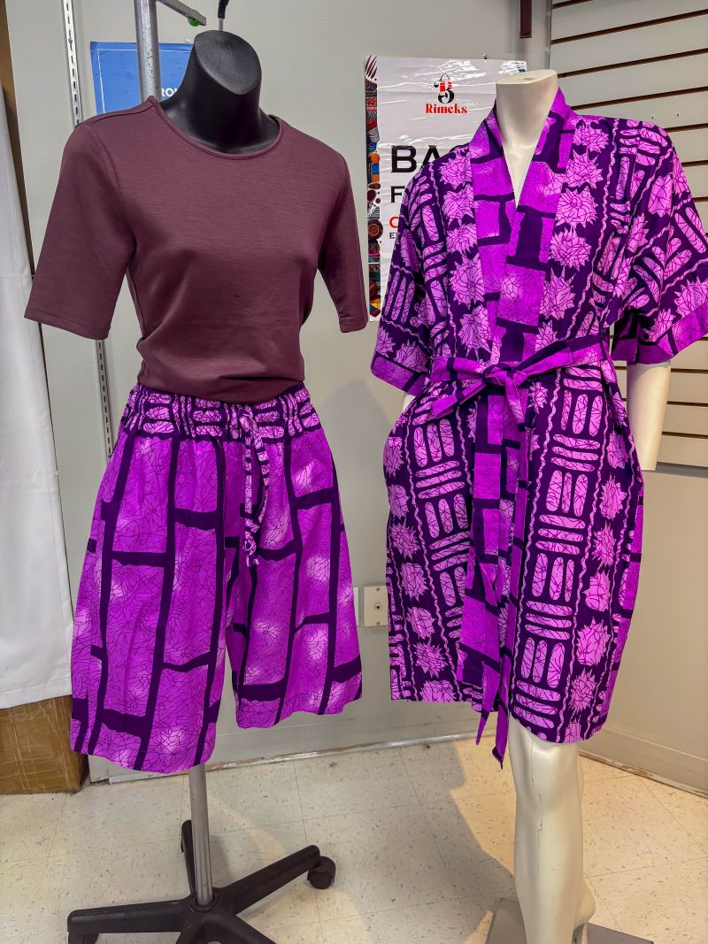 Ankara Kimono & Shorts - Lilac Step-out