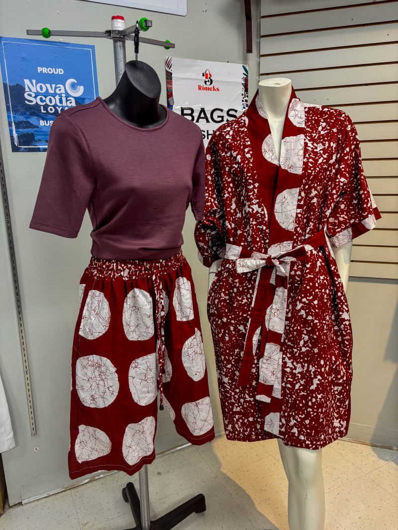 Ankara Kimono & Shorts - Wine Dotty