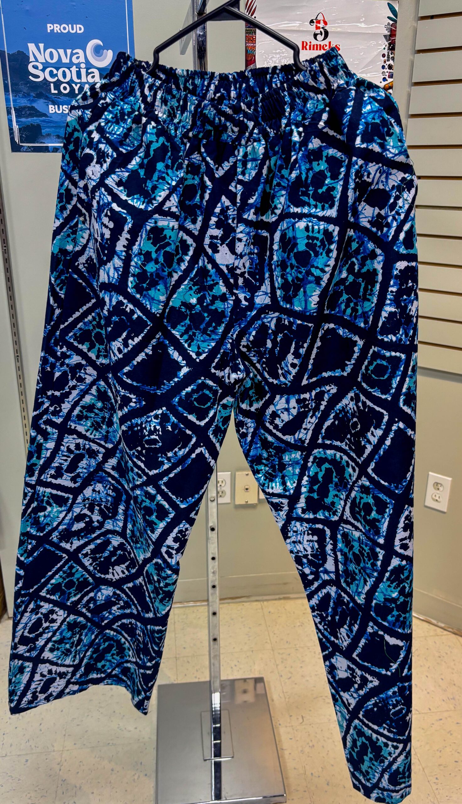 Ankara Pants - Blue Blocks