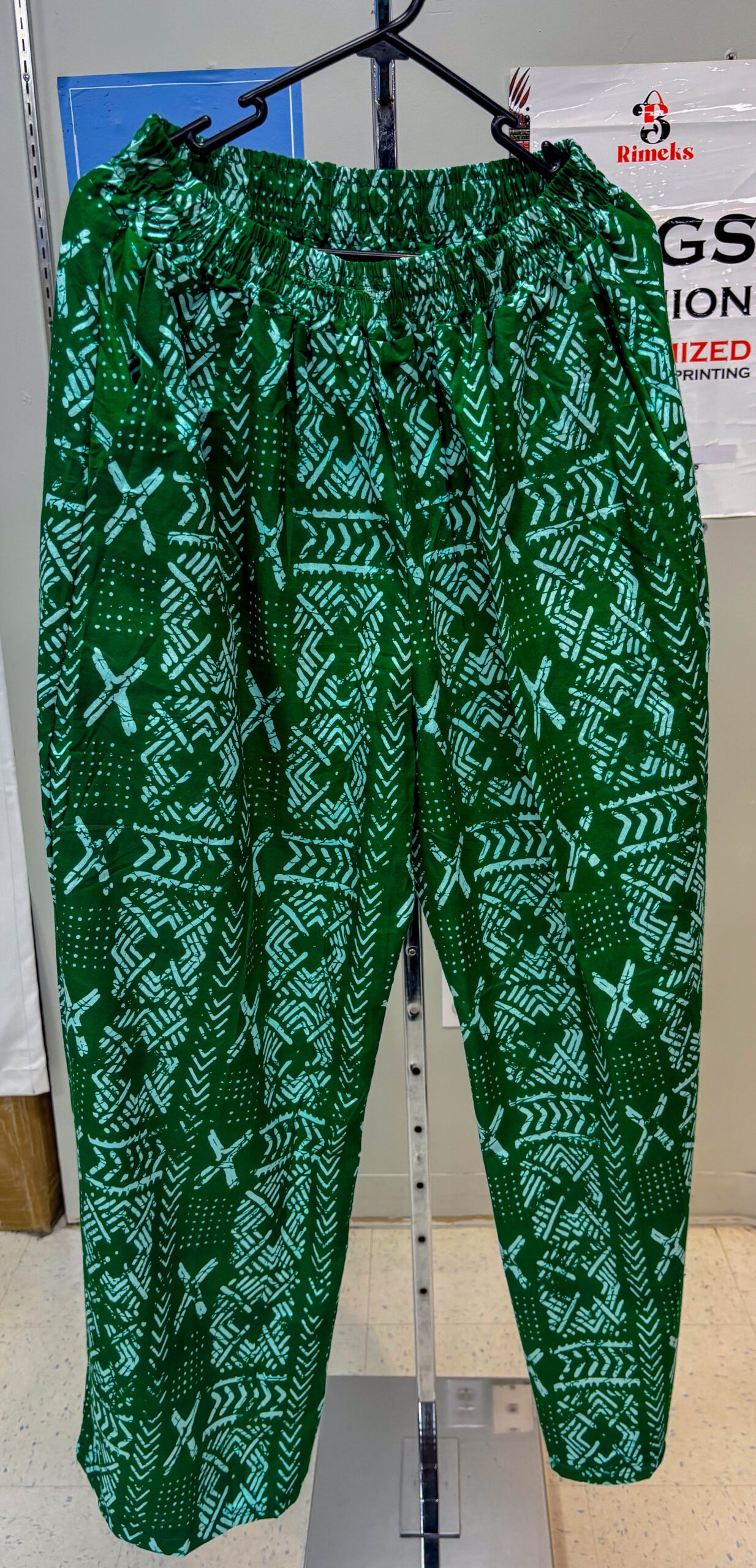 Ankara Pant - Leaf Green X